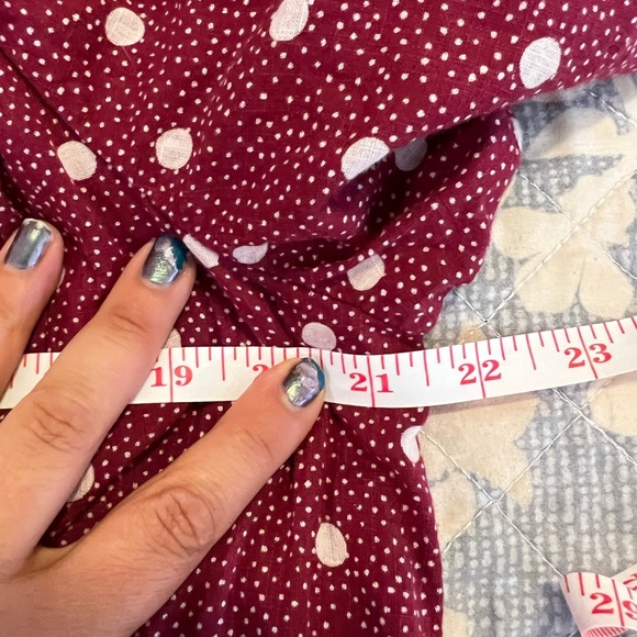 OLD NAVY COLD SHOULDER DRESS CUTE QUALITY M MEDIUM RED GARNET BURGUNDY FLORAL - Picture 7 of 9